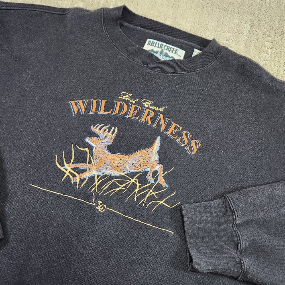 Vintage Nature Sweatshirt Adult Large White Tail Deer Rugged Luxury Crewneck